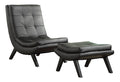 Ave Six by Office Star Products TUSTIN LOUNGE CHAIR AND OTTOMAN SET WITH WHITE FAUX LEATHER FABRIC & BLACK LEGS - TSN51