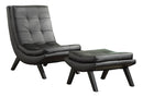 Ave Six by Office Star Products JUEGO DE SILLÓN Y OTOMANA TUSTIN CON TAPIZADO DE POLIPIEL BLANCO Y PATAS NEGRAS - TSN51