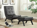Ave Six by Office Star Products JUEGO DE SILLÓN Y OTOMANA TUSTIN CON TAPIZADO DE POLIPIEL BLANCO Y PATAS NEGRAS - TSN51