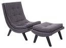 Ave Six by Office Star Products JUEGO DE SILLÓN Y OTOMANA TUSTIN CON TAPIZADO DE POLIPIEL BLANCO Y PATAS NEGRAS - TSN51