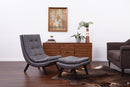 Ave Six by Office Star Products JUEGO DE SILLÓN Y OTOMANA TUSTIN CON TAPIZADO DE POLIPIEL BLANCO Y PATAS NEGRAS - TSN51