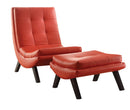 Ave Six by Office Star Products JUEGO DE SILLÓN Y OTOMANA TUSTIN CON TAPIZADO DE POLIPIEL BLANCO Y PATAS NEGRAS - TSN51