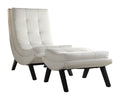 Ave Six by Office Star Products TUSTIN LOUNGE CHAIR AND OTTOMAN SET WITH WHITE FAUX LEATHER FABRIC & BLACK LEGS - TSN51