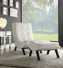 Ave Six by Office Star Products JUEGO DE SILLÓN Y OTOMANA TUSTIN CON TAPIZADO DE POLIPIEL BLANCO Y PATAS NEGRAS - TSN51