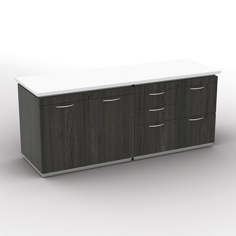 Office Star Products TUXEDO WHT/SGW-3/CTNS-72X24 MULTI FILE/STORAGE CREDENZA - TUXWHTSGW-TYP204