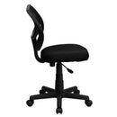 Sillón de oficina giratorio FLASH Neri Kids de respaldo bajo de malla negra con respaldo cuadrado curvado y reposabrazos