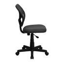 Sillón de oficina giratorio FLASH Neri Kids de respaldo bajo de malla negra con respaldo cuadrado curvado y reposabrazos