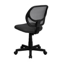Sillón de oficina giratorio FLASH Neri Kids de respaldo bajo de malla negra con respaldo cuadrado curvado y reposabrazos