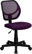 Sillón de oficina giratorio FLASH Neri Kids de respaldo bajo de malla negra con respaldo cuadrado curvado y reposabrazos