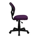 Sillón de oficina giratorio FLASH Neri Kids de respaldo bajo de malla negra con respaldo cuadrado curvado y reposabrazos
