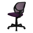 Sillón de oficina giratorio FLASH Neri Kids de respaldo bajo de malla negra con respaldo cuadrado curvado y reposabrazos