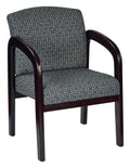 Fabric Mahogany Finish Wood Visitor Chair by Office Star - WD383