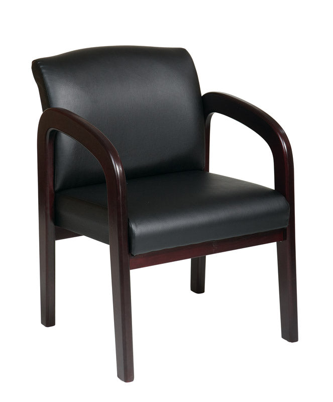 Fabric Mahogany Finish Wood Visitor Chair by Office Star - WD383