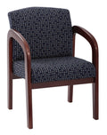 Blue Cherry Finish Wood Visitors Chair