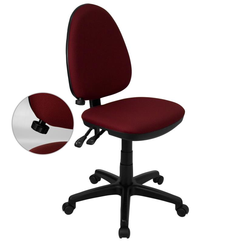 FLASH Mid-Back Fabric Multi-Functional Task Chair with Adjustable Lumbar Support - WL-A654MG