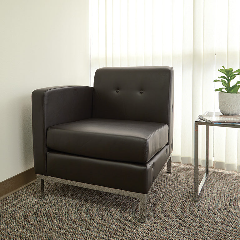 Ave Six by Office Star Products WALL STREET MODULAR LEFT- FACING ARMCHAIR FOR SECTIONAL - WST51LF