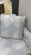 USED Coalesse 3-Seat Lounge Sofa – Blue & White Pattern Fabric