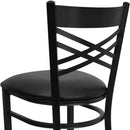 FLASH FURNITURE HERCULES Series Black ''X'' Back Metal Restaurant Barstool - Vinyl Seat