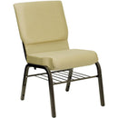 FLASH FURNITURE HERCULES Series 18.5'' WIDE Church Chair with Book Rack - Gold Vein Frame