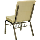 FLASH FURNITURE HERCULES Series 18.5'' WIDE Church Chair with Book Rack - Gold Vein Frame