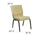 FLASH FURNITURE HERCULES Series 18.5'' WIDE Stacking Church Chair - Gold Vein Frame