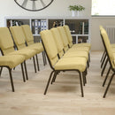 FLASH FURNITURE HERCULES Series 18.5'' WIDE Stacking Church Chair - Gold Vein Frame