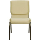 FLASH FURNITURE HERCULES Series 18.5'' WIDE Stacking Church Chair - Gold Vein Frame