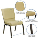 FLASH FURNITURE HERCULES Series 18.5'' WIDE Stacking Church Chair - Gold Vein Frame