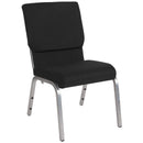 FLASH FURNITURE HERCULES Series 18.5'' WIDE Stacking Church Chair - Silver Vein Frame