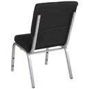 FLASH FURNITURE HERCULES Series 18.5'' WIDE Stacking Church Chair - Silver Vein Frame