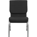 FLASH FURNITURE HERCULES Series 18.5'' WIDE Stacking Church Chair - Silver Vein Frame