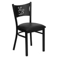 FLASH HERCULES Series Black Coffee Back Metal Restaurant Chair - Vinyl Seat