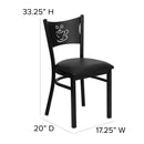 FLASH HERCULES Series Black Coffee Back Metal Restaurant Chair - Vinyl Seat