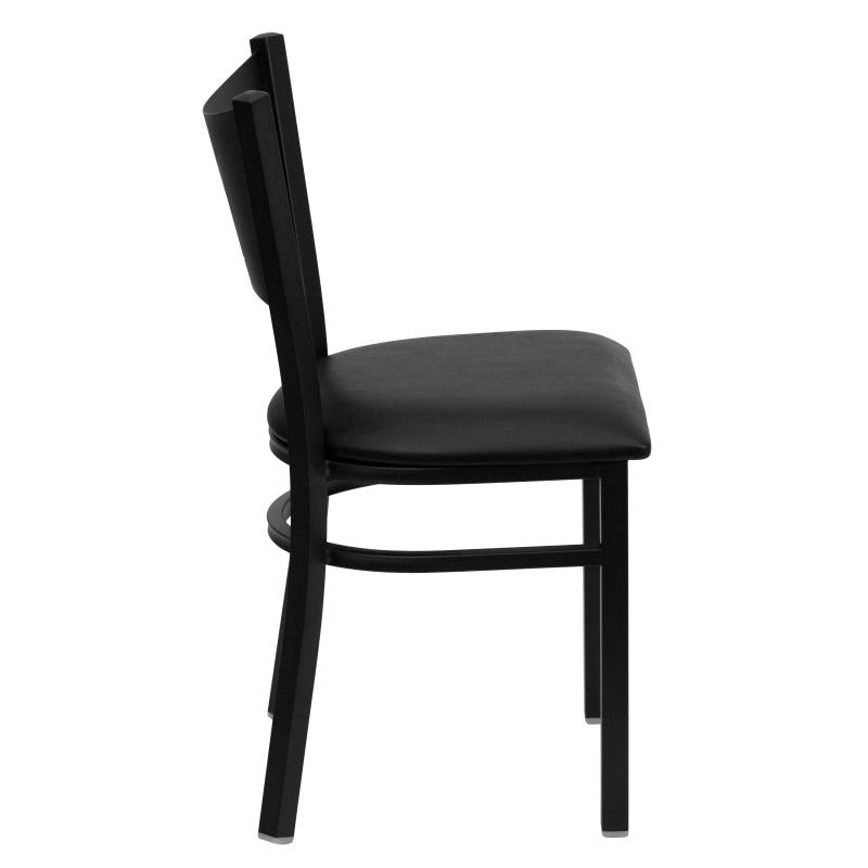 FLASH HERCULES Series Black Coffee Back Metal Restaurant Chair - Vinyl Seat