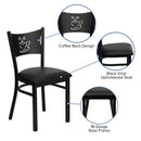 FLASH HERCULES Series Black Coffee Back Metal Restaurant Chair - Vinyl Seat