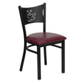 FLASH HERCULES Series Black Coffee Back Metal Restaurant Chair - Vinyl Seat