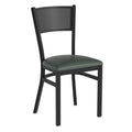 FLASH HERCULES Series Black Grid Back Metal Restaurant Chair - Vinyl Seat