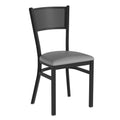 FLASH HERCULES Series Black Grid Back Metal Restaurant Chair - Vinyl Seat