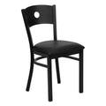 FLASH FURNITURE HERCULES Series Black Circle Back Metal Restaurant Chair - Vinyl Seat