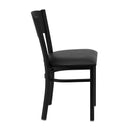 FLASH FURNITURE HERCULES Series Black Circle Back Metal Restaurant Chair - Vinyl Seat