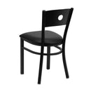 FLASH FURNITURE HERCULES Series Black Circle Back Metal Restaurant Chair - Vinyl Seat