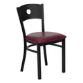 FLASH FURNITURE HERCULES Series Black Circle Back Metal Restaurant Chair - Vinyl Seat