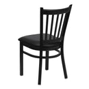 FLASH FURNITURE HERCULES Series Black Vertical Back Metal Restaurant Chair - Black Vinyl Seat