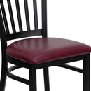 FLASH FURNITURE HERCULES Series Black Vertical Back Metal Restaurant Chair - Burgundy Vinyl Seat
