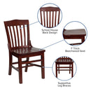 FLASH FURNITURE HERCULES Series School House Back Wood Restaurant Chair - XU-DG-W0006-GG
