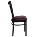 FLASH FURNITURE HERCULES Series Black Window Back Metal Restaurant Chair - Burgundy Vinyl Seat