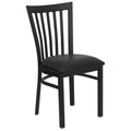 FLASH HERCULES Series Black School House Back Metal Restaurant Chair - Vinyl Seat