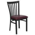 FLASH HERCULES Series Black School House Back Metal Restaurant Chair - Vinyl Seat