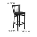FLASH HERCULES Series Black School House Back Metal Restaurant Barstool - Vinyl Seat