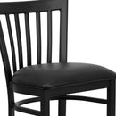 FLASH HERCULES Series Black School House Back Metal Restaurant Barstool - Vinyl Seat